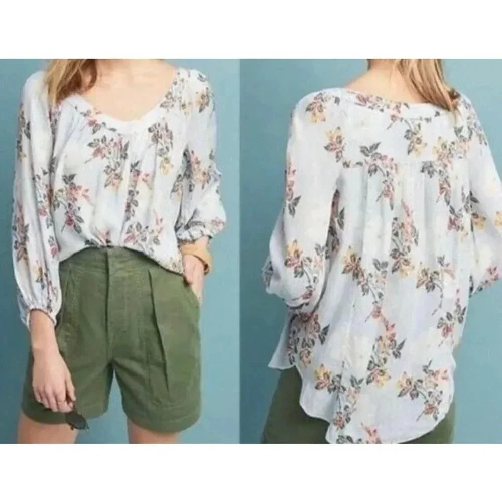 Anthropologie Top Women’s 2 Maeve Floral Boswell Blouse